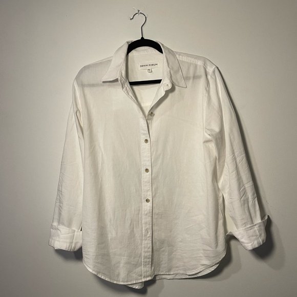 Denim Forum Aritzia Oversized White Linen Button Down Shirt. Small - Picture 7 of 7